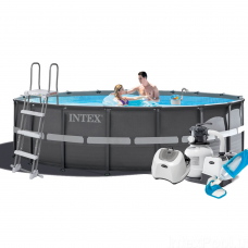 Каркасний басейн Intex 26326 - 11, 488 x 122 см (5 г/год, 6 000 л/год, сходи, тент, підстилка, набір для догляду)