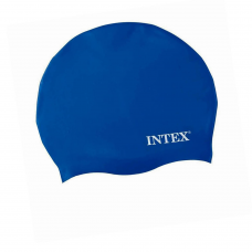 Шапочка для плавання Intex 55991, універсальна, розмір М (8+), обхват голови ≈ 52-65 см, (22 х 19 см), синя