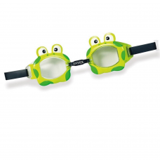 Дитячі окуляри для плавання Intex 55603 «Жаба», розмір S (3+), обхват голови ≈ 48-52 см, зелені