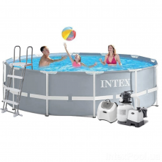 Каркасний басейн Intex 26718 - 11, 366 х 122 см (5 г/год, 6 000 л/год, сходи, тент, підстилка, набір для догляду)