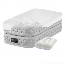 Надувне ліжко Intex 64488-3, 99 х 191 х 51 см, електронасос, наматрацник, подушка. Односпальна