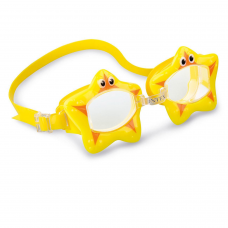 Дитячі окуляри для плавання Intex 55603 «Зірочка», розмір S (3+), обхват голови ≈ 48-52 см, жовтий