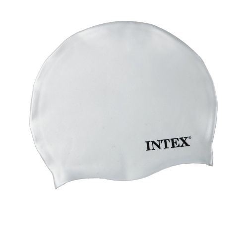 Шапочка для плавания Intex 55991,универсальная, размер М (8+), обхват головы ≈ 52-65 см, (22 х 19 см), белая