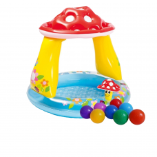 Дитячий надувний басейн Intex 57114-1 «Грибочок», 102 х 89 см, з кульками 10 шт