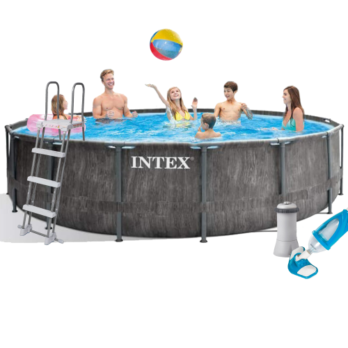 Каркасний басейн Intex 26742 - 5, 457 x 122 см (3 785 л/год, сходи, тент, підстилка, набір для догляду)