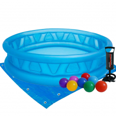 Дитячий надувний басейн Intex 58431-2 «Літаюча тарілка», 188 х 46 см, з кульками 10 шт, підстилкою та насосом