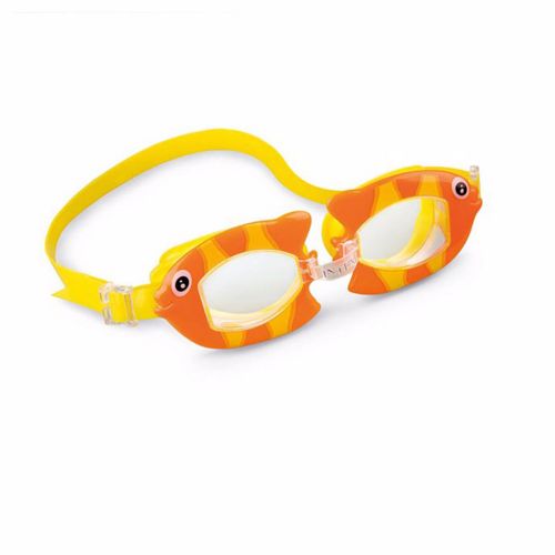Детские очки для плавания Intex 55603 «Рыбка», размер S (3+), обхват головы ≈ 48-52 см, оранжевый