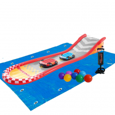 Надувний ігровий центр - водна гірка Intex 57167-2 «Весела гірка» 561 х 119 х 76 см, з дошками для серфінгу, з кульками 10 шт, насосом, підстилкою