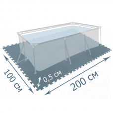Мат-підкладка для басейну Intex 29084, 200 х 100 см, набір 8 шт (50 x 50 см), товщина 0,5 см