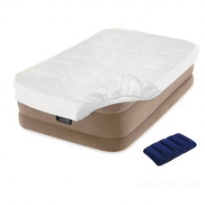 Надувне ліжко Intex 64426-3, 99 х 191 х 46 см, вбудований електронасос, наматрацник, подушка. Односпальна